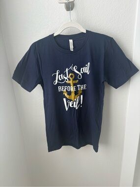 Bella Canvas Navy Kids Tee with Gold Anchor & White Script